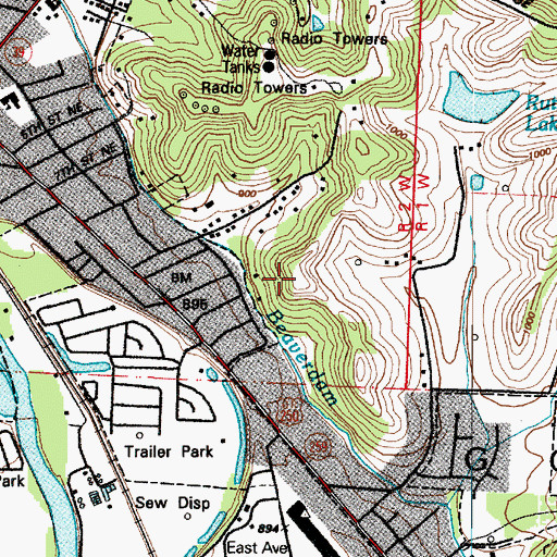 Topographic Map of Mount View Park, OH