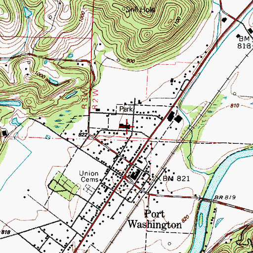 Topographic Map of Port Washington Elementary School, OH