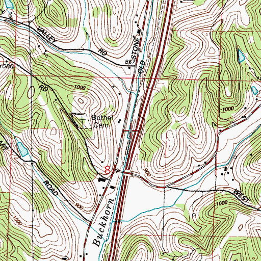 Topographic Map of Bethel Station (historical), OH