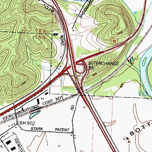 Topographic Map of Interchange 65, OH
