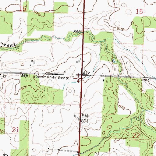Topographic Map of Center School (historical), OH