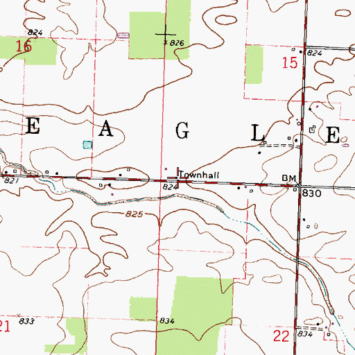 Topographic Map of Eagle Center Church (historical), OH