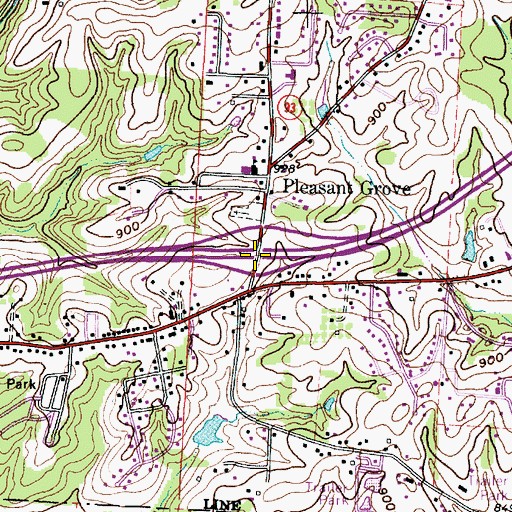 Topographic Map of Interchange 157, OH
