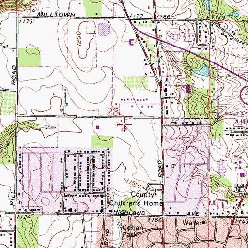 Topographic Map of Ida Sue School, OH