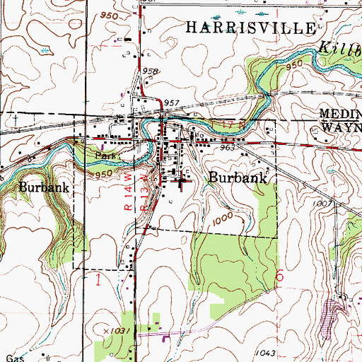 Topographic Map of Burbank Elementary School, OH