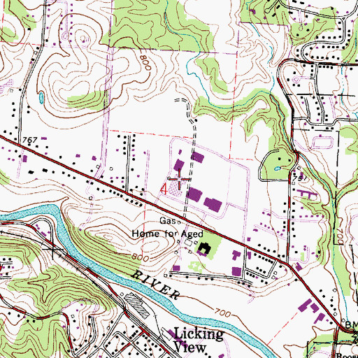 Topographic Map of Muskingum County Technical College, OH