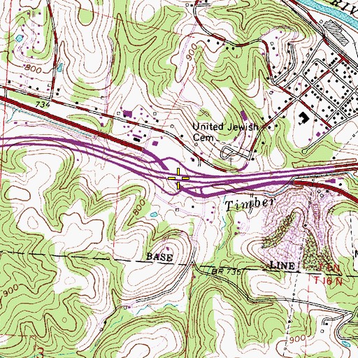 Topographic Map of Interchange 151, OH