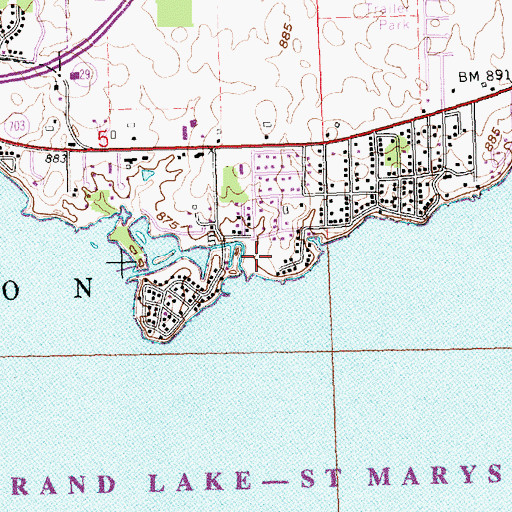 Topographic Map of Harbor Point State Park, OH