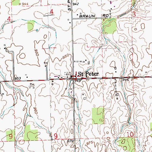 Topographic Map of Saint Peter Elementary School, OH