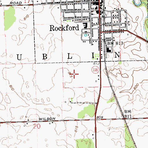 Topographic Map of Shanes Grant, OH