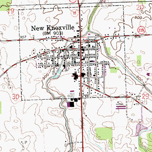 Topographic Map of New Knoxville Elementary School, OH