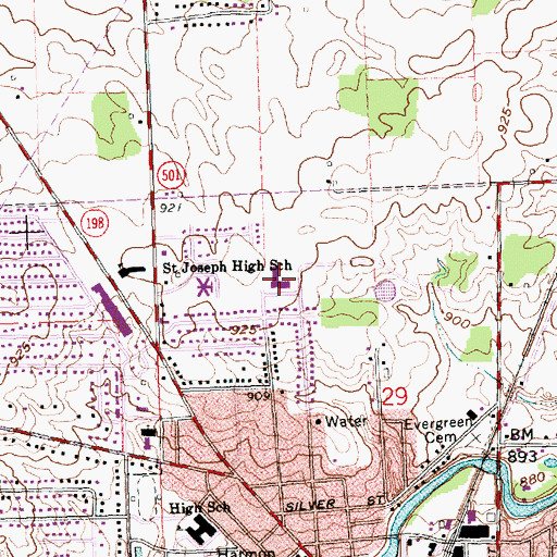 Topographic Map of Northridge Elementary School, OH