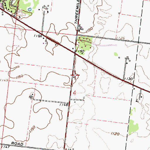 Topographic Map of Oak Grove School (historical), OH