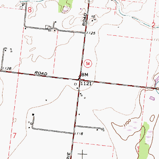 Topographic Map of Pretty Prairie School (historical), OH