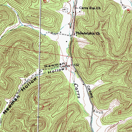 Topographic Map of Bee Lick, OH