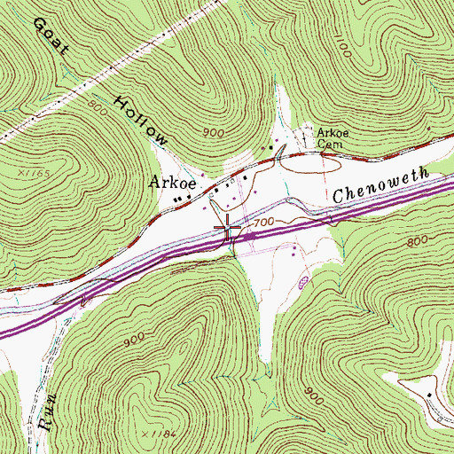 Topographic Map of Long Run, OH
