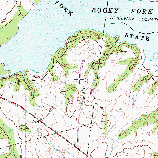 Topographic Map of Rocky Fork Golf Course, OH