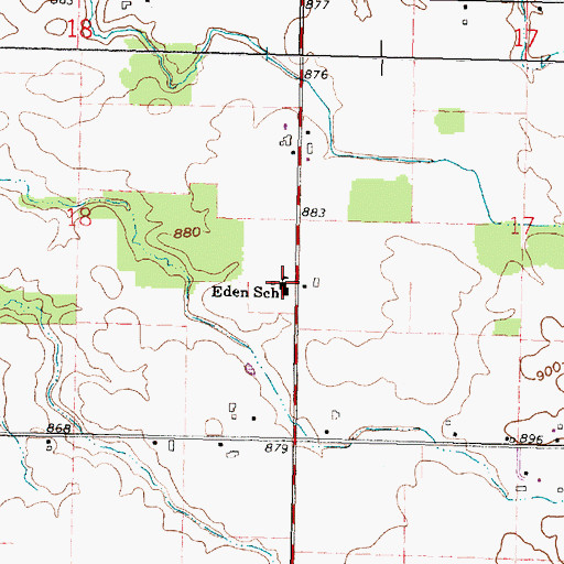 Topographic Map of Eden Elementary School, OH