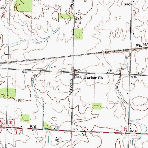 Topographic Map of Oak Harbor School (historical), OH