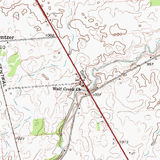 Topographic Map of Wolf Creek School (historical), OH