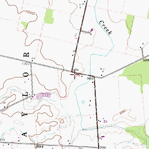 Topographic Map of West Blues Creek School (historical), OH