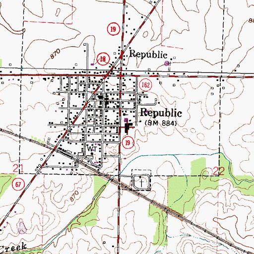 Topographic Map of Republic Elementary School, OH