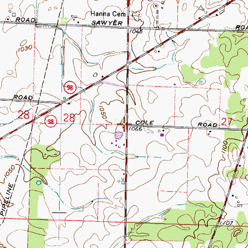 Topographic Map of Maple Grove School (historical), OH