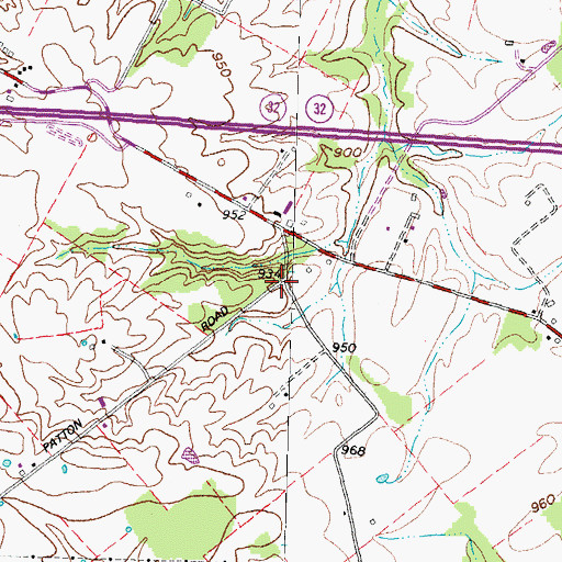 Topographic Map of Cross School (historical), OH