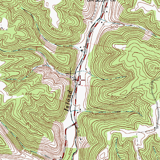 Topographic Map of Island Creek School (historical), OH