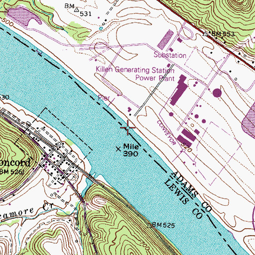 Topographic Map of Jerry Ellis Landing, OH