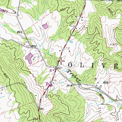 Topographic Map of Olive School (historical), OH