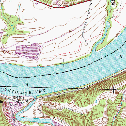 Topographic Map of Shinns Landing, OH