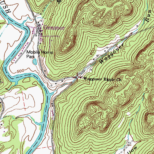 Topographic Map of Waggoner Ripple (historical), OH
