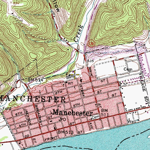 Topographic Map of Woolard Elementary School, OH