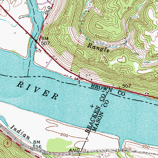 Topographic Map of Bowers Landing, OH