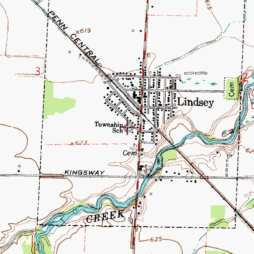 Topographic Map of Washington Township School, OH