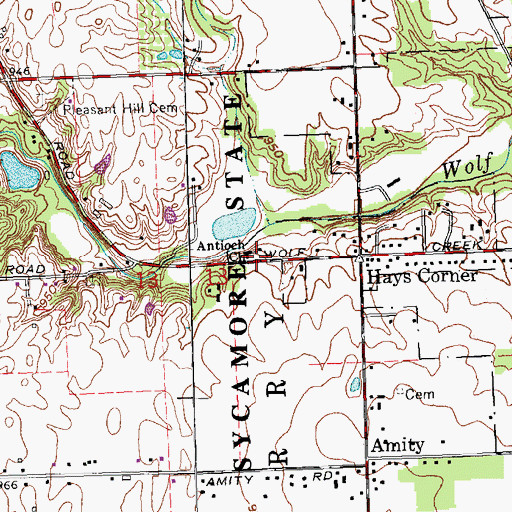 Topographic Map of Antioch Church, OH
