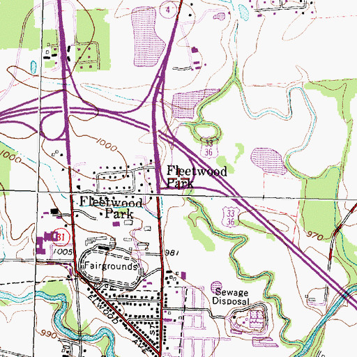 Topographic Map of Fleetwood Park, OH