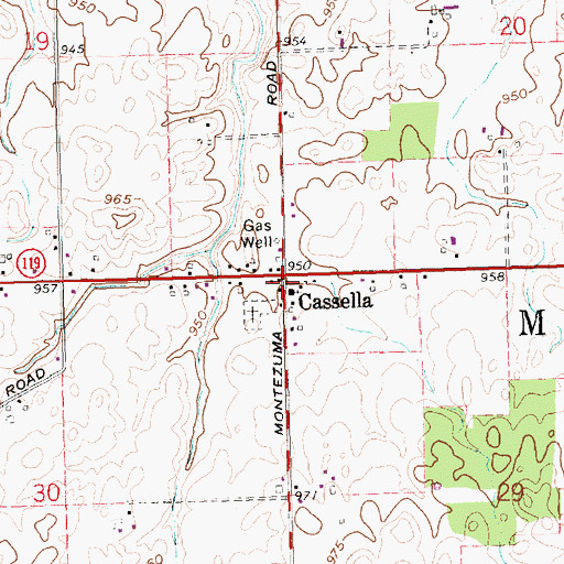Topographic Map of Cassella, OH