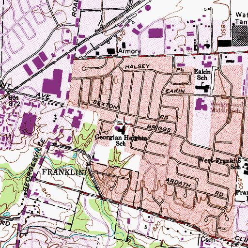 Topographic Map of Georgian Heights School, OH