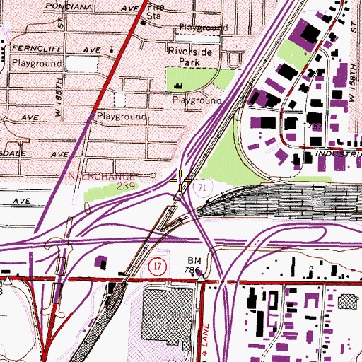 Topographic Map of Interchange 239, OH