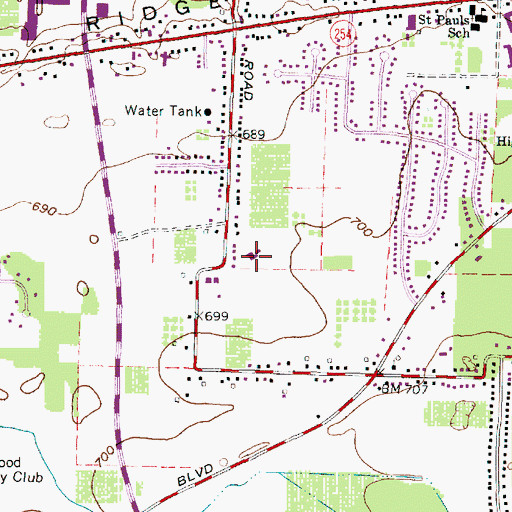 Topographic Map of Bassett Elementary School, OH