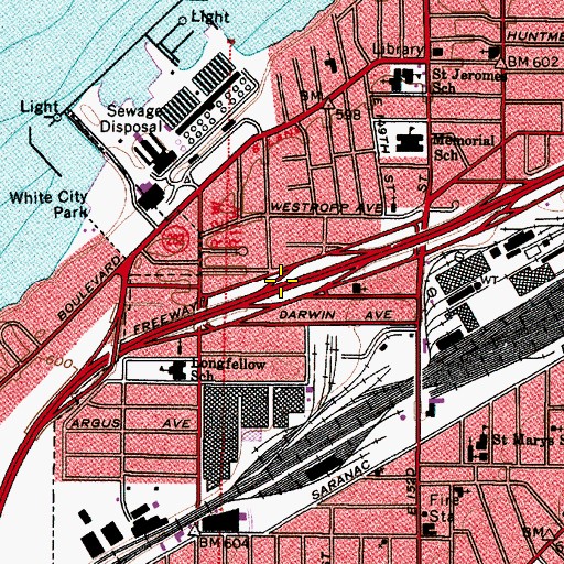 Topographic Map of Interchange 180, OH