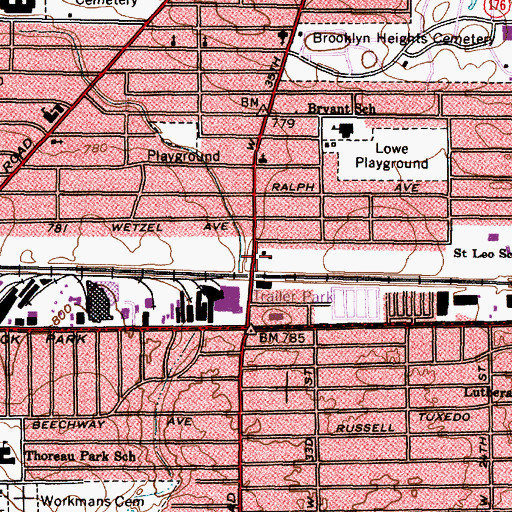 Topographic Map of Interchange 16, OH
