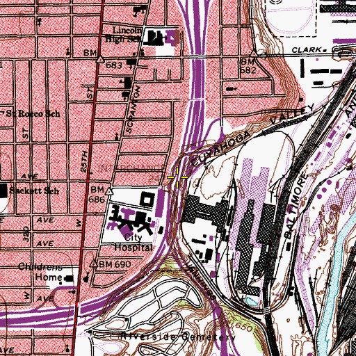 Topographic Map of Interchange 247, OH