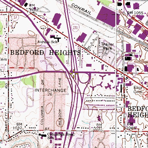 Topographic Map of Interchange 26, OH