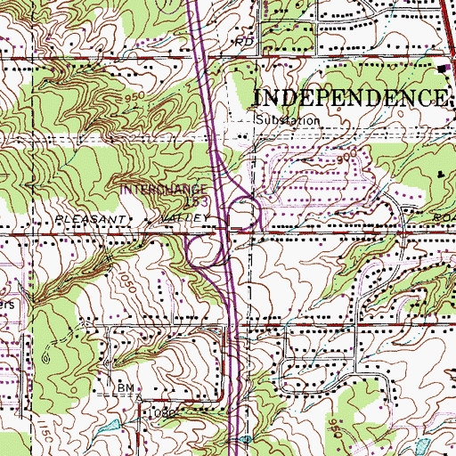 Topographic Map of Interchange 153, OH