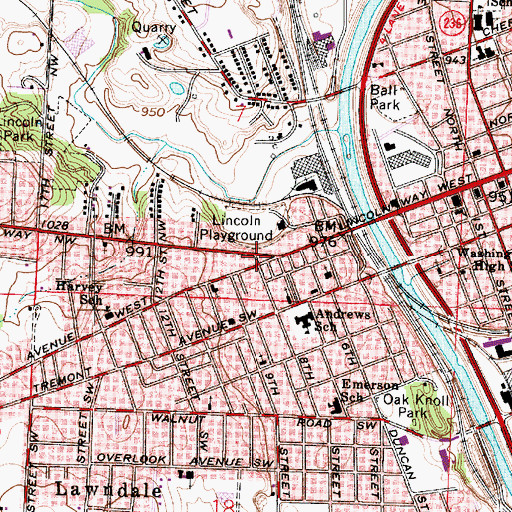 Topographic Map of West Massillon, OH