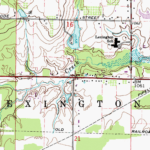 Topographic Map of Union Grove School (historical), OH