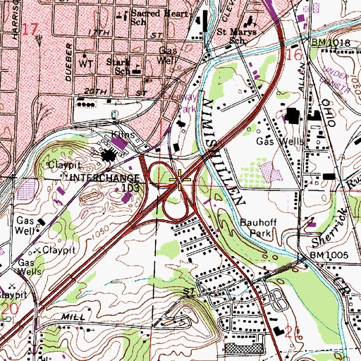 Topographic Map of Interchange 103, OH